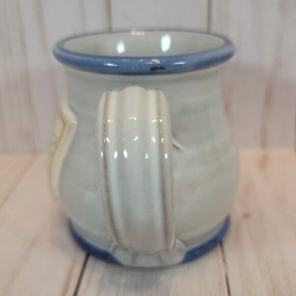 Seven Sisters Inn Deneen Hand Thrown Pottery 8.5oz. Coffee Cup Mug Gray & Blue - Picture 4 of 6